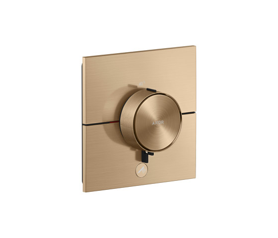 AXOR ShowerSelect ID Set de finition carré pour mitigeur thermostatique encastré à haut débit, avec 1 fonction et 1 sortie additionnelle | Bronze brossé | Robinetterie de douche | AXOR