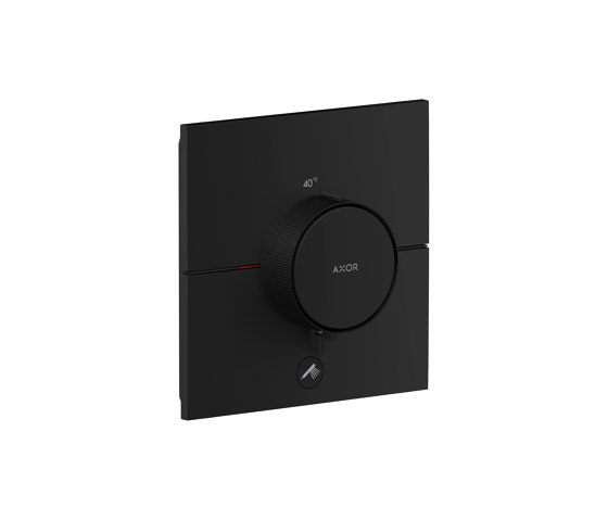 AXOR ShowerSelect ID Set de finition carré pour mitigeur thermostatique encastré à haut débit, avec 1 fonction et 1 sortie additionnelle | Noir mat | Robinetterie de douche | AXOR