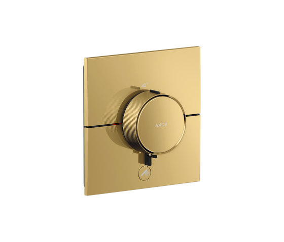 AXOR ShowerSelect ID Set de finition carré pour mitigeur thermostatique encastré à haut débit, avec 1 fonction et 1 sortie additionnelle | Aspect doré poli | Robinetterie de douche | AXOR