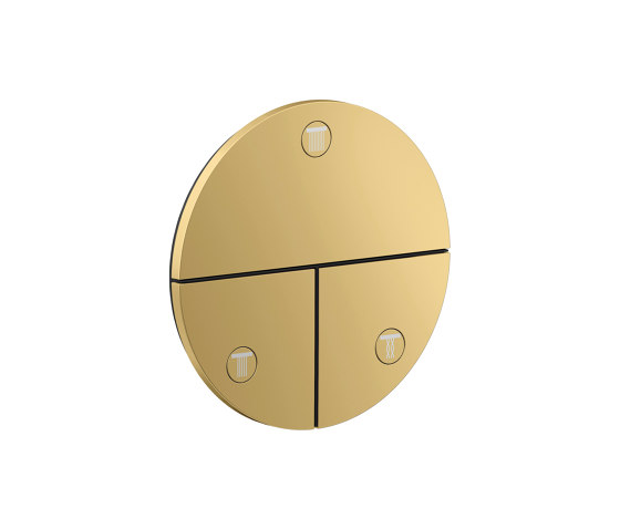 AXOR ShowerSelect ID Valve for concealed installation round for 3 functions | Polished Gold Optic | Shower controls | AXOR