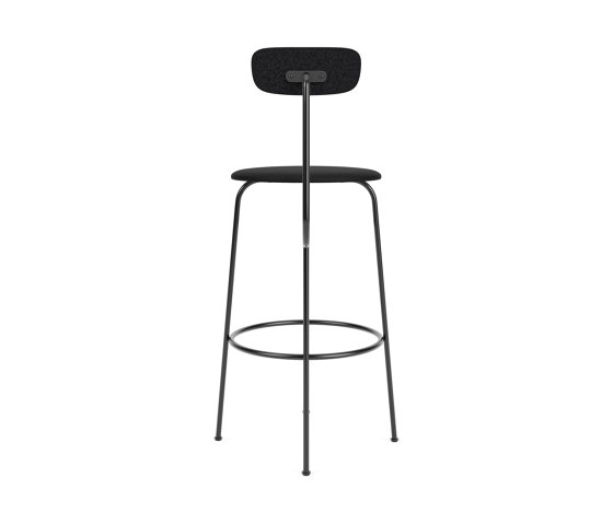 Afteroom Bar Chair | Black Base | Upholstered Seat, Veneer Back | Sierra - Black, 1001 | Black | Taburetes de bar | Audo Copenhagen