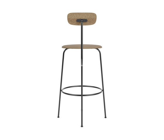 Afteroom Bar Chair | Black Base | Upholstered Seat, Veneer Back | Sierra - Stone, 1611 | Natural Oak | Barhocker | Audo Copenhagen