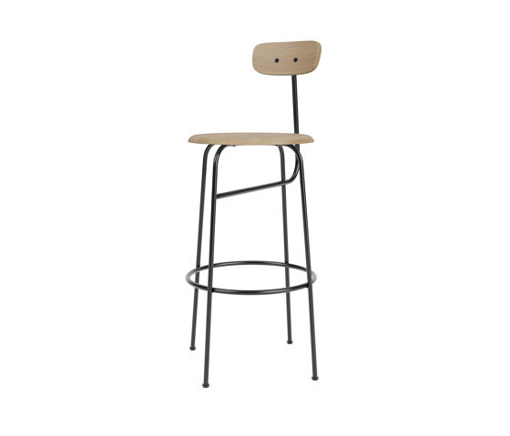 Afteroom Bar Chair | Black Base | Veneer Seat and Back | Natural Oak | Sgabelli bancone | Audo Copenhagen
