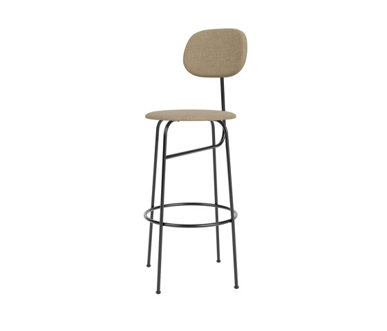 Afteroom Bar Chair Plus | Black Base | Fully Upholstered | Audo Bouclé 02 - Beige | Sgabelli bancone | Audo Copenhagen