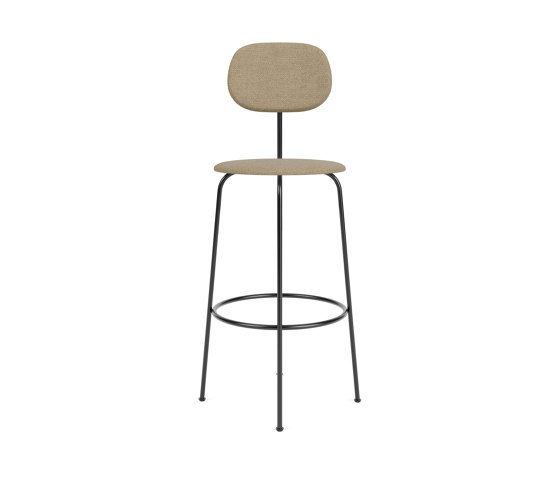 Afteroom Bar Chair Plus | Black Base | Fully Upholstered | Audo Bouclé 02 - Beige | Sgabelli bancone | Audo Copenhagen