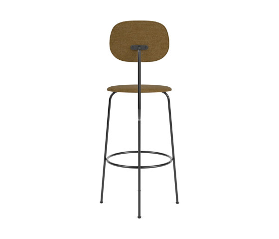 Afteroom Bar Chair Plus | Black Base | Fully Upholstered | Audo Bouclé 06 - Gold | Taburetes de bar | Audo Copenhagen