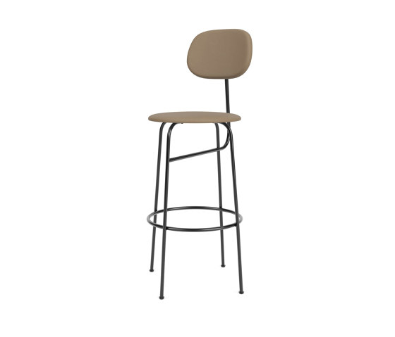 Afteroom Bar Chair Plus | Black Base | Fully Upholstered | Sierra - Stone, 1611 | Tabourets de bar | Audo Copenhagen