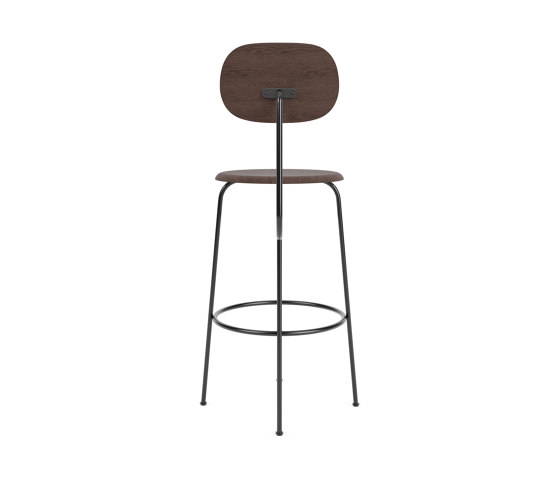 Afteroom Bar Chair Plus | Black Base | Veneer Seat and Back | Dark Stained Oak | Sgabelli bancone | Audo Copenhagen