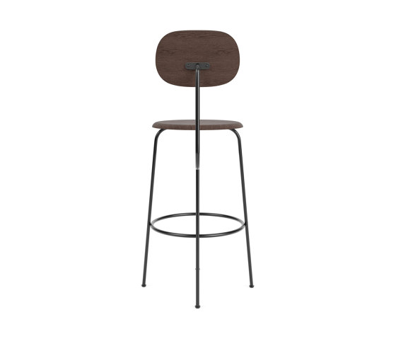 Afteroom Bar Chair Plus | Black Base | Veneer Seat and Back | Dark Stained Oak | Taburetes de bar | Audo Copenhagen