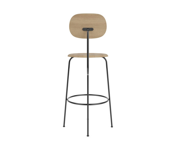 Afteroom Bar Chair Plus | Black Base | Veneer Seat and Back | Natural Oak | Taburetes de bar | Audo Copenhagen