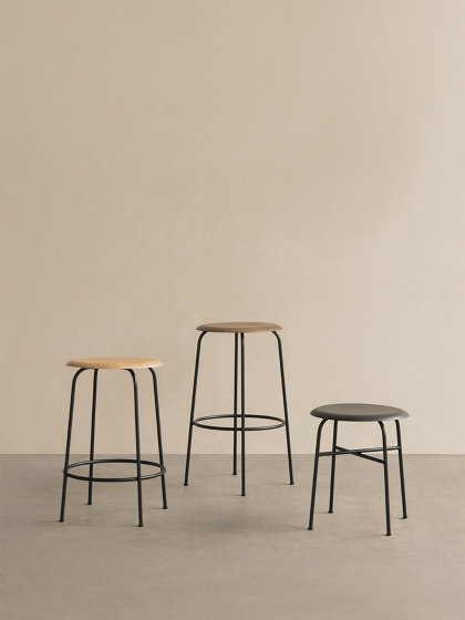 Afteroom Bar Stool, Veneer | Black | Natural Oak | Bar stools | Audo Copenhagen