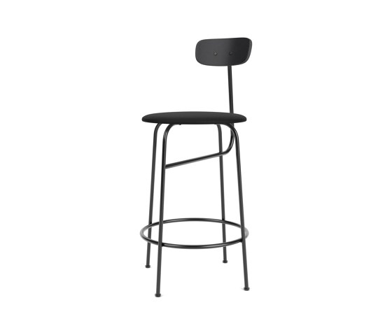 Afteroom Counter Chair | Black Base | Upholstered Seat, Veneer Back | Sierra - Black, 1001 | Black | Counterstühle | Audo Copenhagen