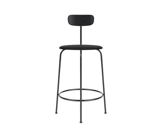 Afteroom Counter Chair | Black Base | Upholstered Seat, Veneer Back | Sierra - Black, 1001 | Black | Counterstühle | Audo Copenhagen