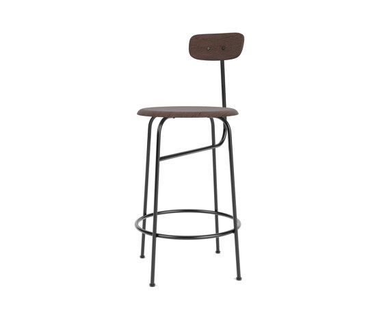 Afteroom Counter Chair | Black Base | Veneer Seat and Back | Dark Stained Oak | Sedie bancone | Audo Copenhagen