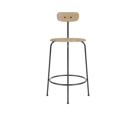 Afteroom Counter Chair | Black Base | Veneer Seat and Back | Natural Oak | Counterstühle | Audo Copenhagen