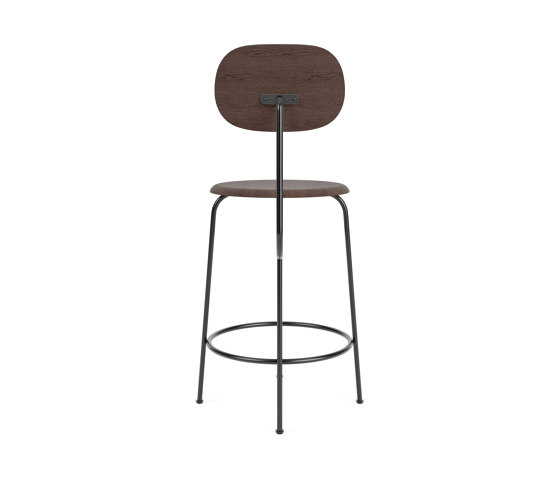 Afteroom Counter Chair Plus | Black Base | Veneer Seat and Back | Dark Stained Oak | Counter stools | Audo Copenhagen