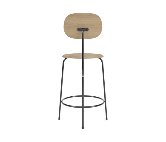 Afteroom Counter Chair Plus | Black Base | Veneer Seat and Back | Natural Oak | Counter stools | Audo Copenhagen