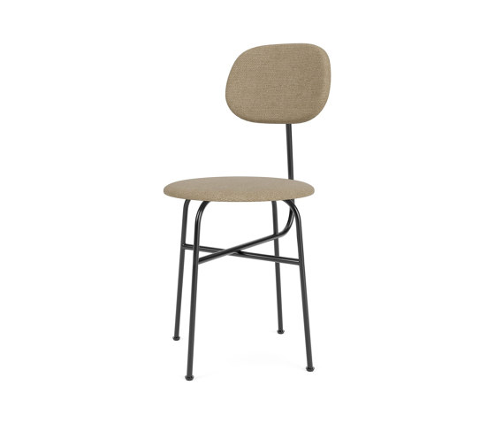 Afteroom Dining Chair Plus | Black Base | Upholstered Seat and Back | Audo Bouclé - Beige 02 | Stühle | Audo Copenhagen