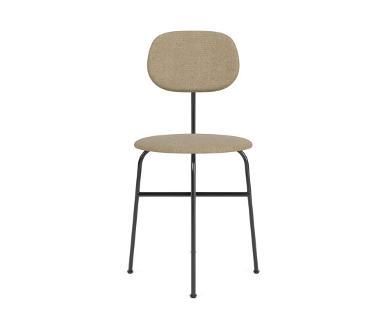 Afteroom Dining Chair Plus | Black Base | Upholstered Seat and Back | Audo Bouclé - Beige 02 | Stühle | Audo Copenhagen