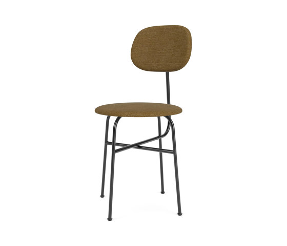 Afteroom Dining Chair Plus | Black Base | Upholstered Seat and Back | Audo Bouclé - Gold 06 | Chairs | Audo Copenhagen