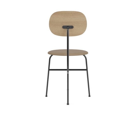 Afteroom Dining Chair Plus | Black Base | Upholstered Seat, Veneer Back | Sierra - Stone, 1611 | Natural Oak | Sedie | Audo Copenhagen