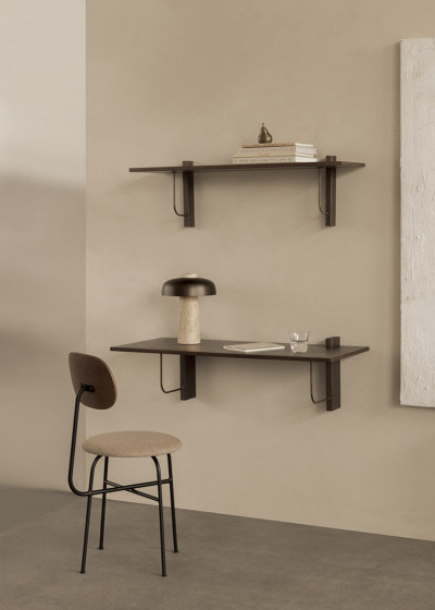 Afteroom Dining Chair Plus | Black Base | Upholstered Seat, Veneer Back | Sierra - Stone, 1611 | Natural Oak | Chaises | Audo Copenhagen