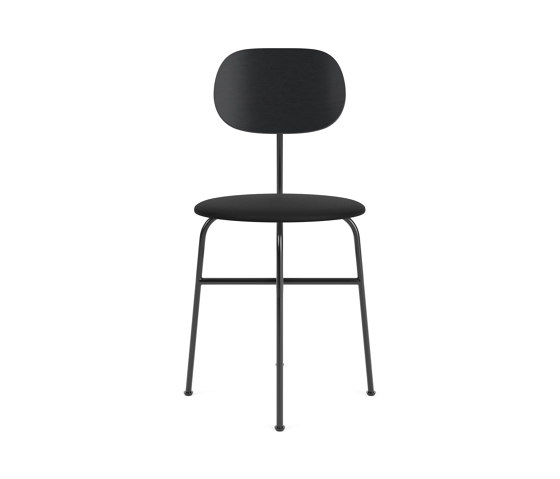Afteroom Dining Chair Plus | Black Base | Upholstered Seat, Veneer Back | Sierra - Black, 1001 | Black | Stühle | Audo Copenhagen