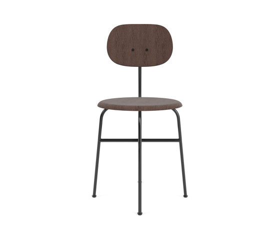 Afteroom Dining Chair Plus | Black Base | Veneer Seat and Back | Dark Stained Oak | Chaises | Audo Copenhagen