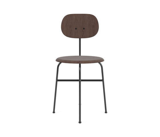 Afteroom Dining Chair Plus | Black Base | Veneer Seat and Back | Dark Stained Oak | Chairs | Audo Copenhagen