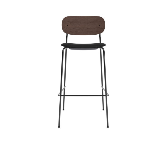 Co Bar Chair | Upholstered Seat, Oak Back | Sierra - Army, 0441 | Dark Stained Oak | Bar stools | Audo Copenhagen