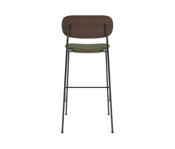 Co Bar Chair | Upholstered Seat, Oak Back | Sierra - Black, 1001 | Dark Stained Oak | Sgabelli bancone | Audo Copenhagen