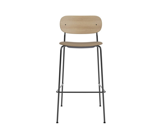 Co Bar Chair | Upholstered Seat, Oak Back | Sierra - Stone, 1611 | Natural Oak | Bar stools | Audo Copenhagen
