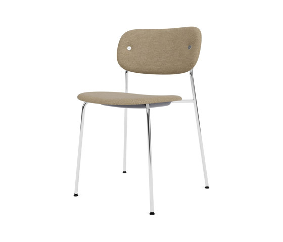 Co Dining Chair | Chrome Base | Upholstered Seat and Back | Audo Bouclé - Beige 02 | Sillas | Audo Copenhagen