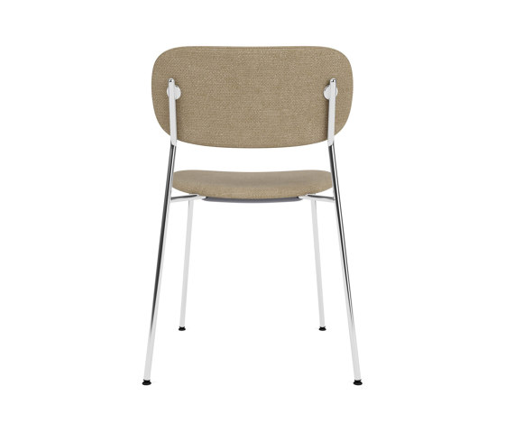 Co Dining Chair | Chrome Base | Upholstered Seat and Back | Audo Bouclé - Beige 02 | Sillas | Audo Copenhagen