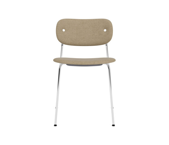 Co Dining Chair | Chrome Base | Upholstered Seat and Back | Audo Bouclé - Beige 02 | Sillas | Audo Copenhagen