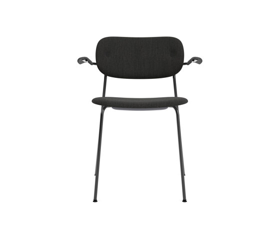 Co Dining Chair w. Armrest | Black Base | Upholstered Seat and Back | Re-wool - Black, 0198 - Black Oak | Chairs | Audo Copenhagen