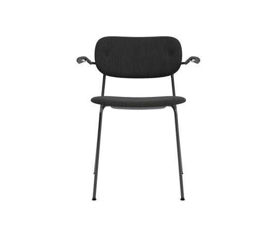 Co Dining Chair w. Armrest | Black Base | Upholstered Seat and Back | Re-wool - Black, 0198 - Black Oak | Chaises | Audo Copenhagen