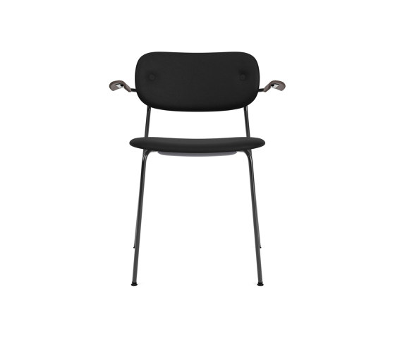 Co Dining Chair w. Armrest | Black Base | Upholstered Seat and Back | Sierra - Black, 1001 - Dark Stained Oak | Chaises | Audo Copenhagen