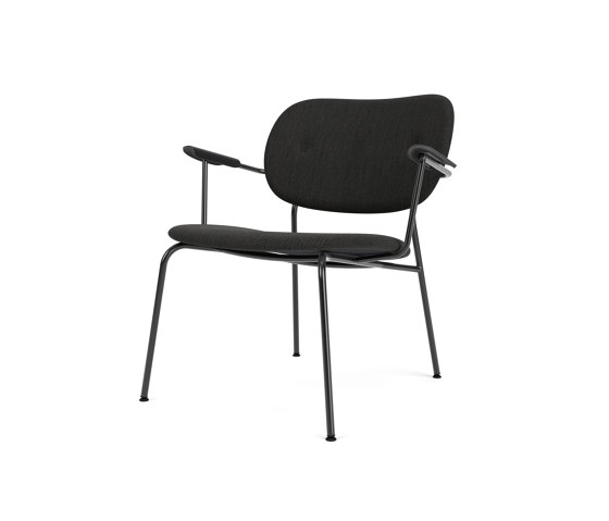 Co Lounge Chair W/Armrest, Upholstered Seat and Back | Re-wool - Black 0198 | Black Oak | Sillones | Audo Copenhagen