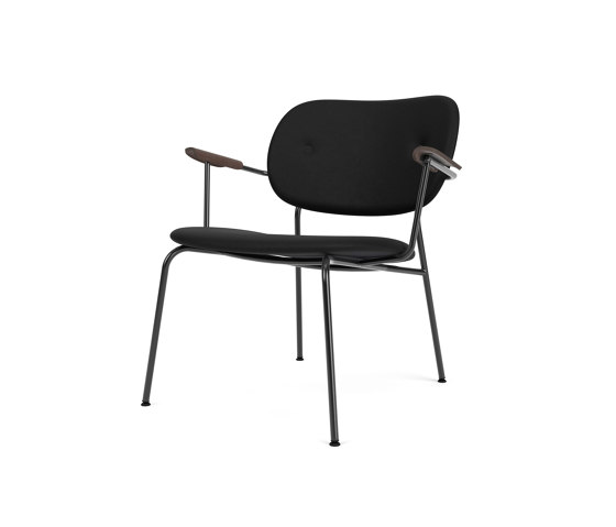 Co Lounge Chair W/Armrest, Upholstered Seat and Back | Sierra - Black, 1001 | Dark Stained Oak | Poltrone | Audo Copenhagen