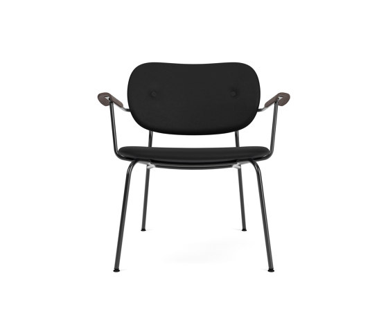 Co Lounge Chair W/Armrest, Upholstered Seat and Back | Sierra - Black, 1001 | Dark Stained Oak | Poltrone | Audo Copenhagen