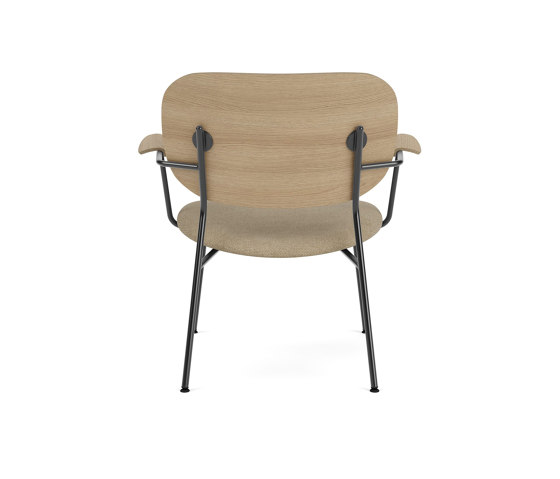 Co Lounge Chair W/Armrest, Upholstered Seat, Oak Back | Audo Bouclé - Beige 02 | Natural Oak | Poltrone | Audo Copenhagen