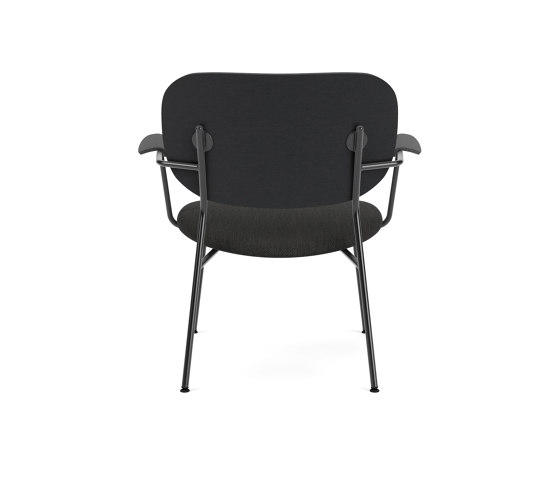 Co Lounge Chair W/Armrest, Upholstered Seat, Oak Back | Re-wool - Black 0198 | Black Oak | Sessel | Audo Copenhagen