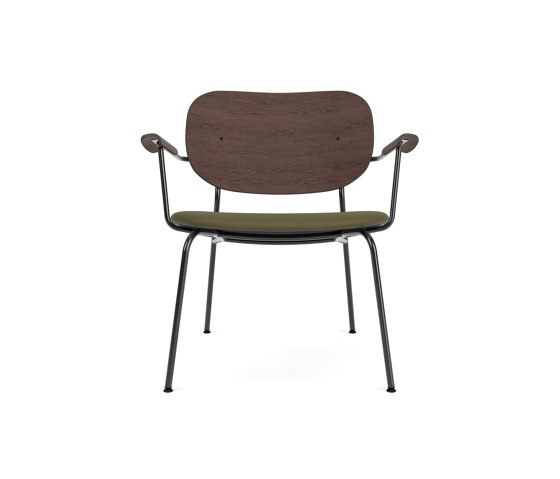 Co Lounge Chair W/Armrest, Upholstered Seat, Oak Back | Sierra - Army 0441 | Dark Stained Oak | Fauteuils | Audo Copenhagen