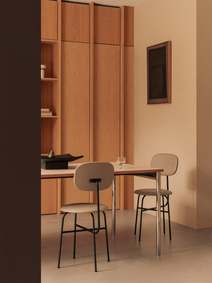Co Table, 140x70 cm | Chrome - Laminate, Creme | Bureaux | Audo Copenhagen