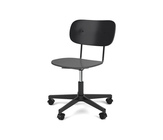 Co Task Chair | Star Base w. Casters | Black Aluminum | Veneer Seat and Back | Black Oak | Swivel stools | Audo Copenhagen