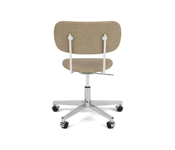 Co Task Chair | Star Base w. Casters | Polished Aluminum | Fully Upholstered | Audo Bouclé - Beige, 02 | Arbeitshocker | Audo Copenhagen