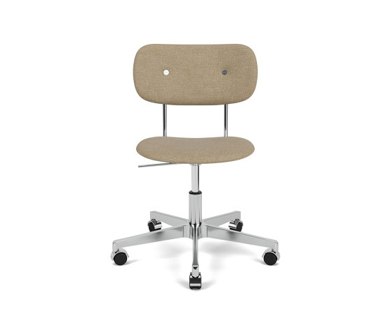 Co Task Chair | Star Base w. Casters | Polished Aluminum | Fully Upholstered | Audo Bouclé - Beige, 02 | Sgabelli girevoli | Audo Copenhagen