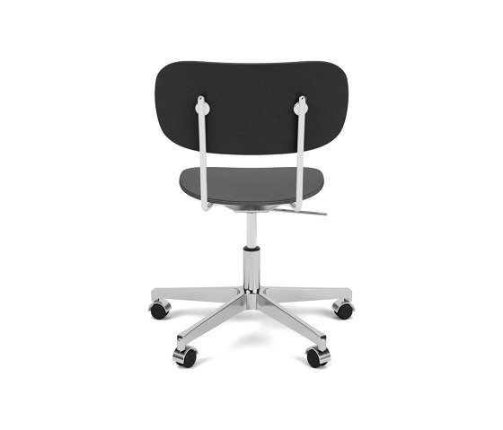 Co Task Chair | Star Base w. Casters | Polished Aluminum | Veneer Seat and Back | Black Oak | Tabourets de bureau | Audo Copenhagen