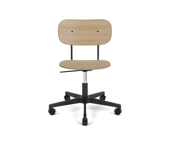 Co Task Chair | Star Base w. Casters | Polished Aluminum | Veneer Seat and Back | Natural Oak | Sgabelli girevoli | Audo Copenhagen